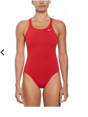 Nike Red One Piece Swimsuit Size 4 Small Racerback Athletic Swim